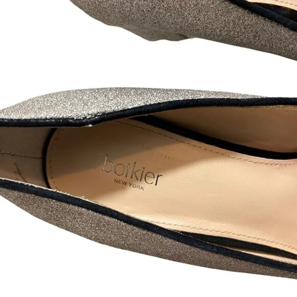 Botkier Anthropologie heels 8 silver glitter Valentina round toe chunky heel - Picture 3 of 8